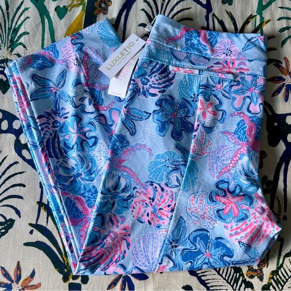 NWT Lilly Pulitzer Bahamas Beachcomber UPF 50+ Luxletic 26" Alston Crop Pant - Picture 6 of 12